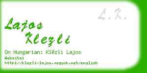 lajos klezli business card